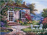 Sung Paintings - Spring Patio I by Sung Kim
